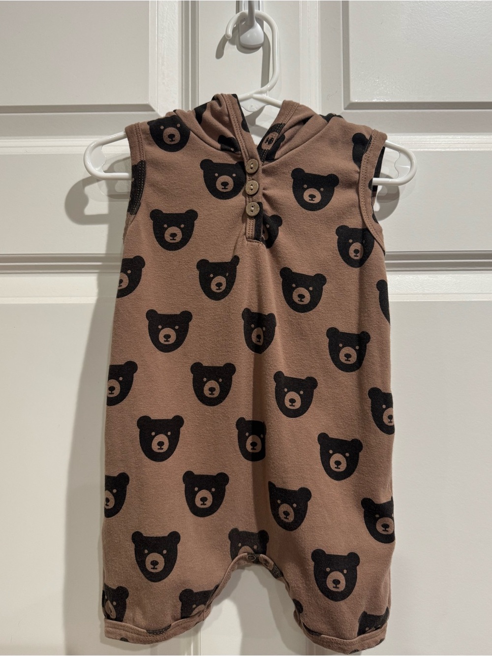 Little One Shop Brown Bear Hooded Short Romper